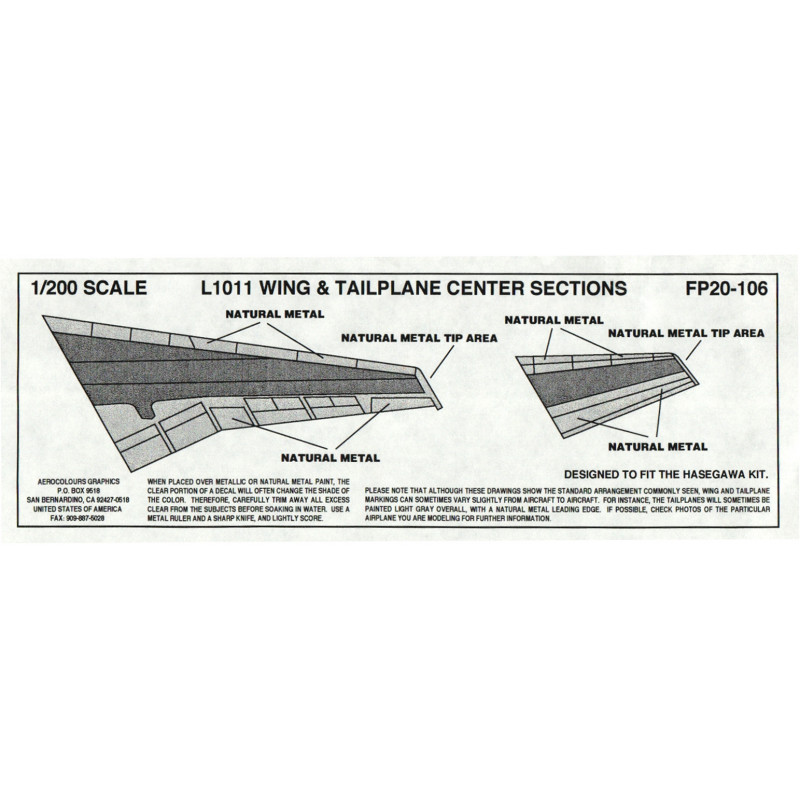 Lockheed L1011 Tristar - Wing & tailplane centre sections
