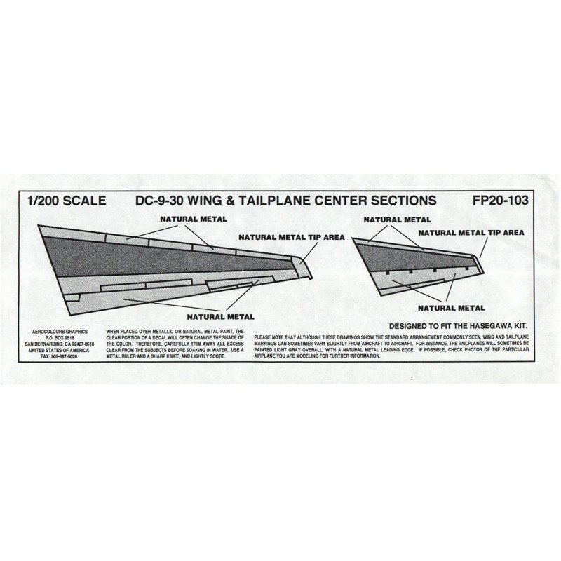 McDonnell Douglas DC-9-30 - Wing & tailplane centre sections