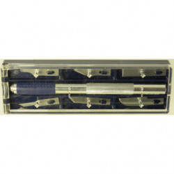 Coffret HO256 (couteau en aluminium anti derapant avec assortiment de 6 lames)