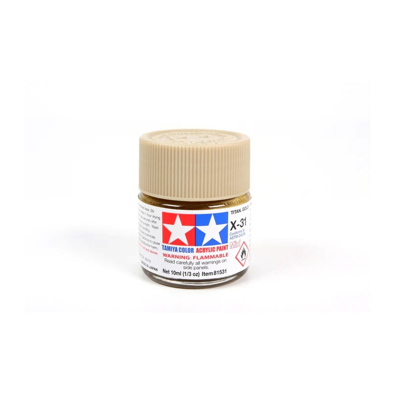 Peinture acrylique brillante Or Titan (10 ml)