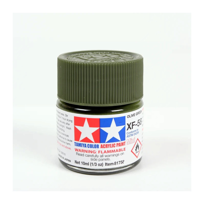 Peinture acrylique mate Vert Olive (10 ml)