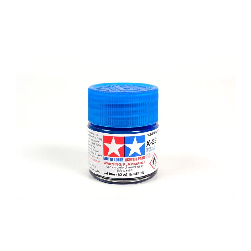Peinture acrylique brillante Bleu Transparent (10 ml)