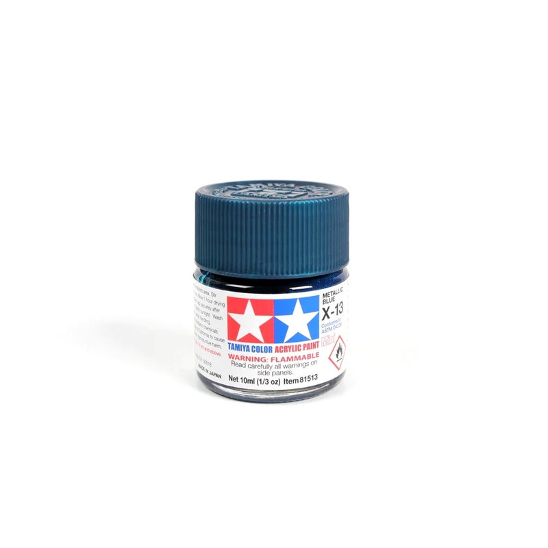 Peinture acrylique brillante Bleu Métallique (10 ml)