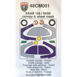 Masque de canopy et roue pour SAAB 105/SK60
