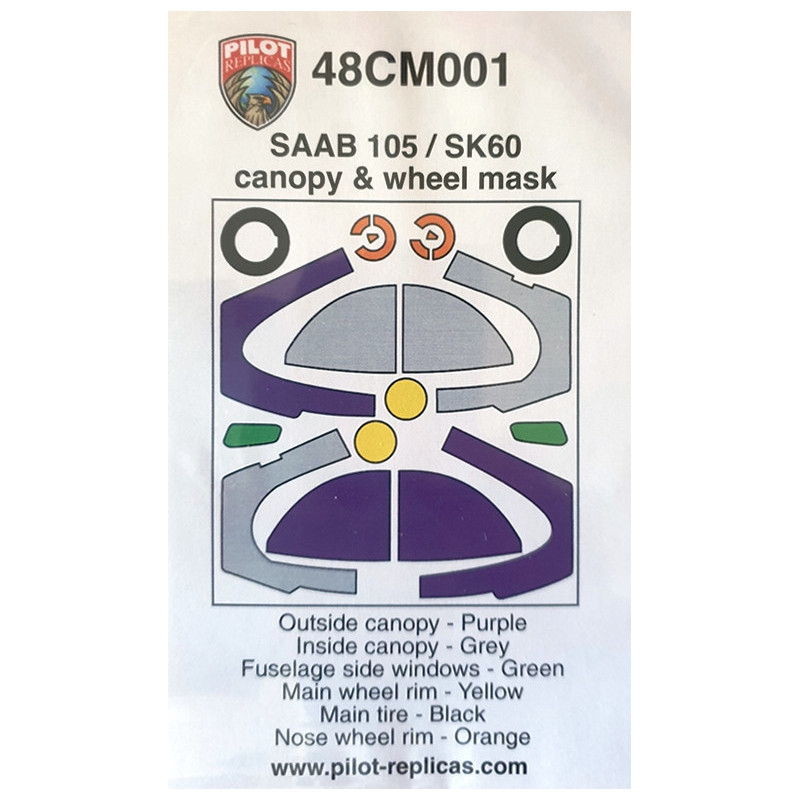 Masque de canopy et roue pour SAAB 105/SK60