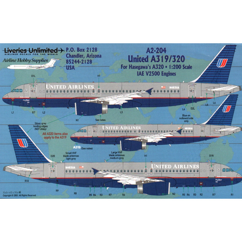 Airbus A319/320 - United Airlines (IAE V2500 engines)