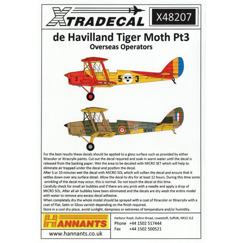 de Havilland Tiger Moth Pt.3 (opérateurs d'outre-mer)